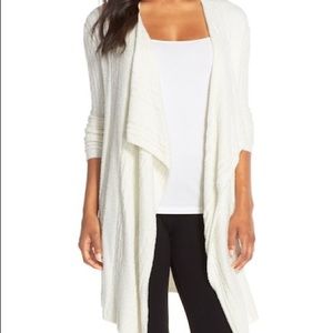 Barefoot Dreams Cable Knit Drape Front Cardigan